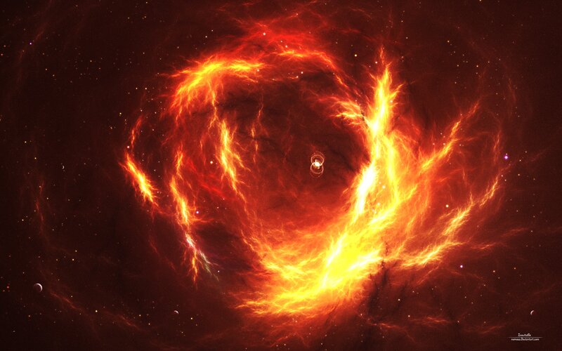 Cosmic fire nebula