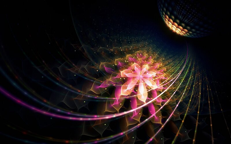 Cosmic flower in a digital tunnel