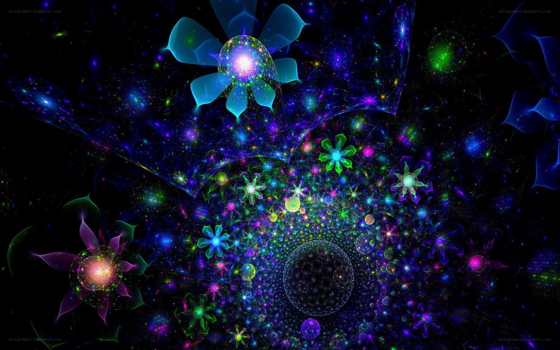 cosmic fractal flower garden