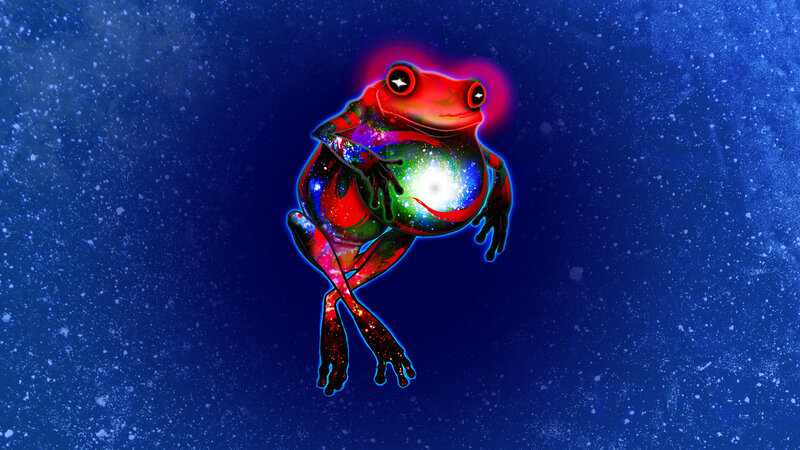 cosmic frog in space