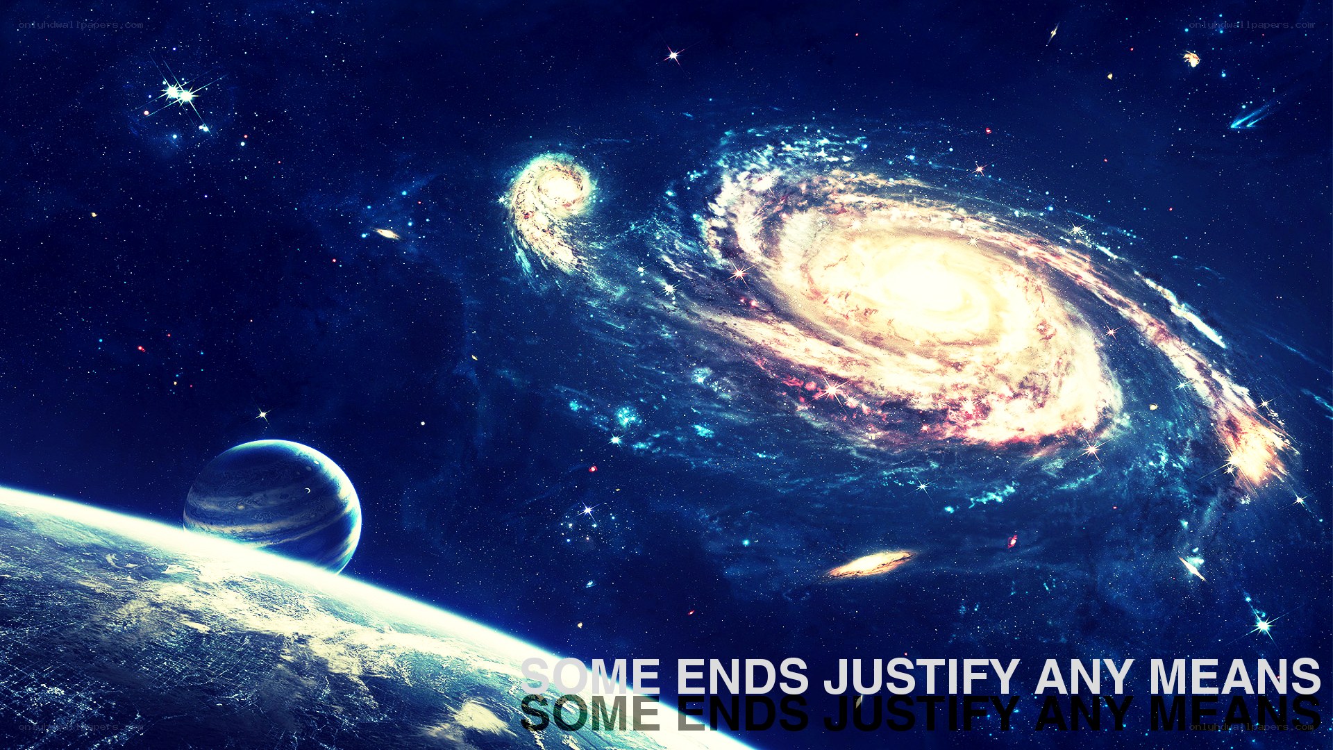 Cosmic galaxy and planets
