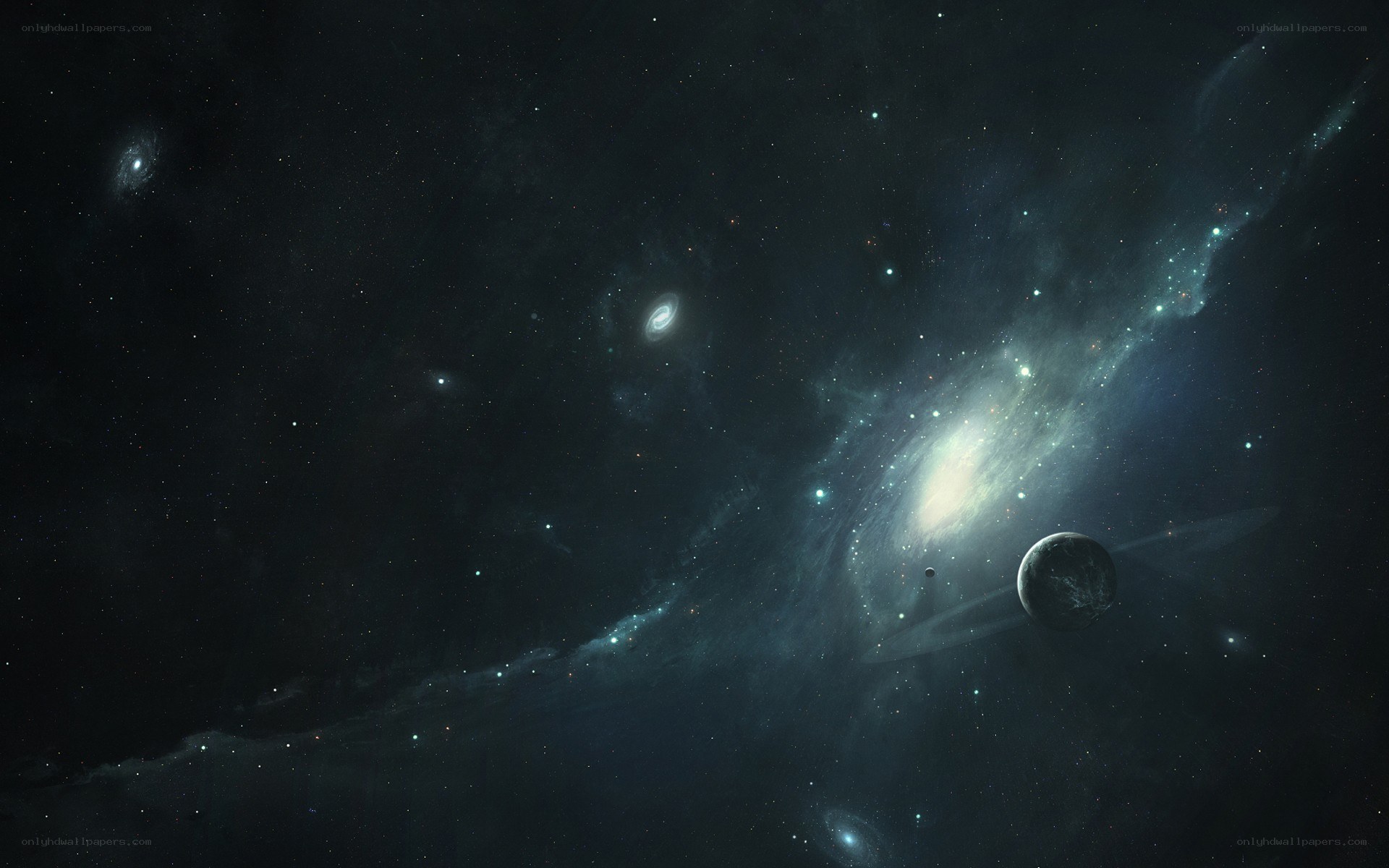 cosmic galaxy and planets