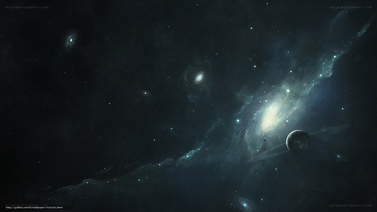 Cosmic galaxy scene