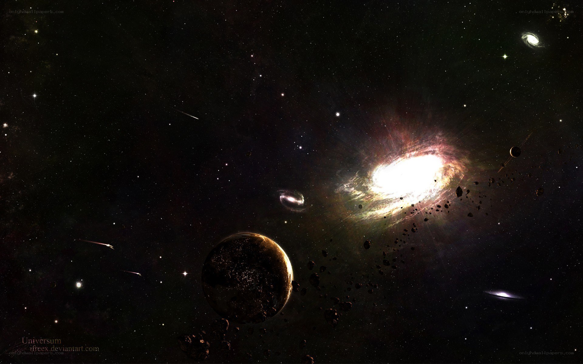 Cosmic galaxy scene