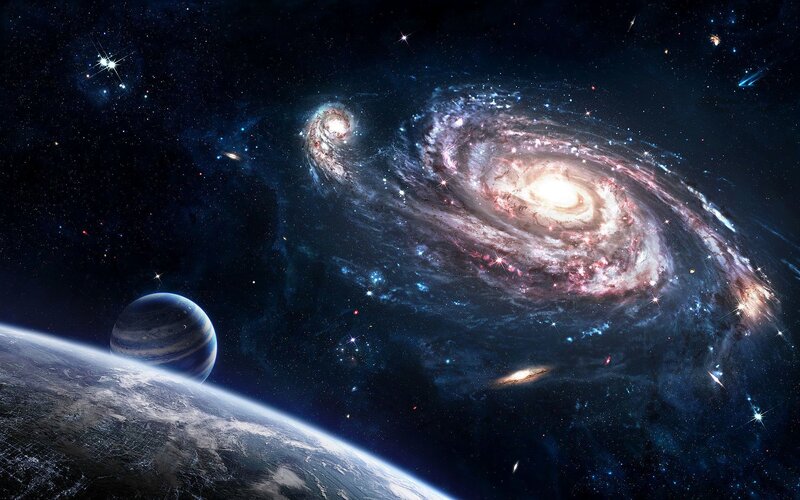 Cosmic galaxy view from space