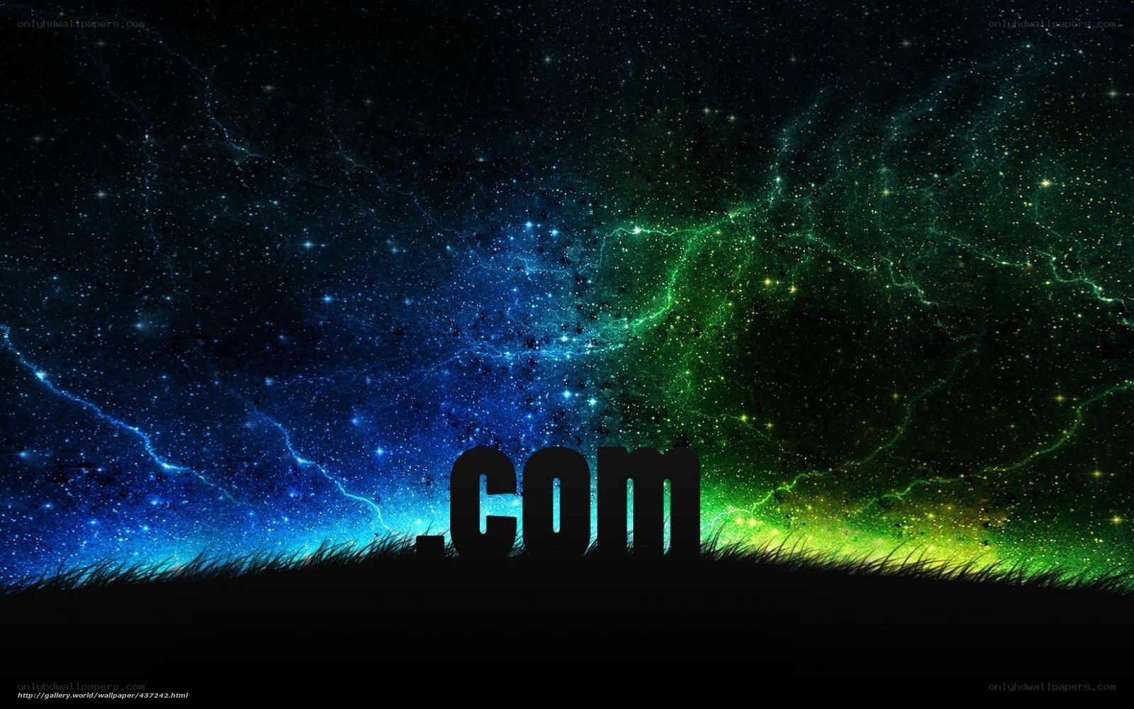cosmic galaxy with .com text