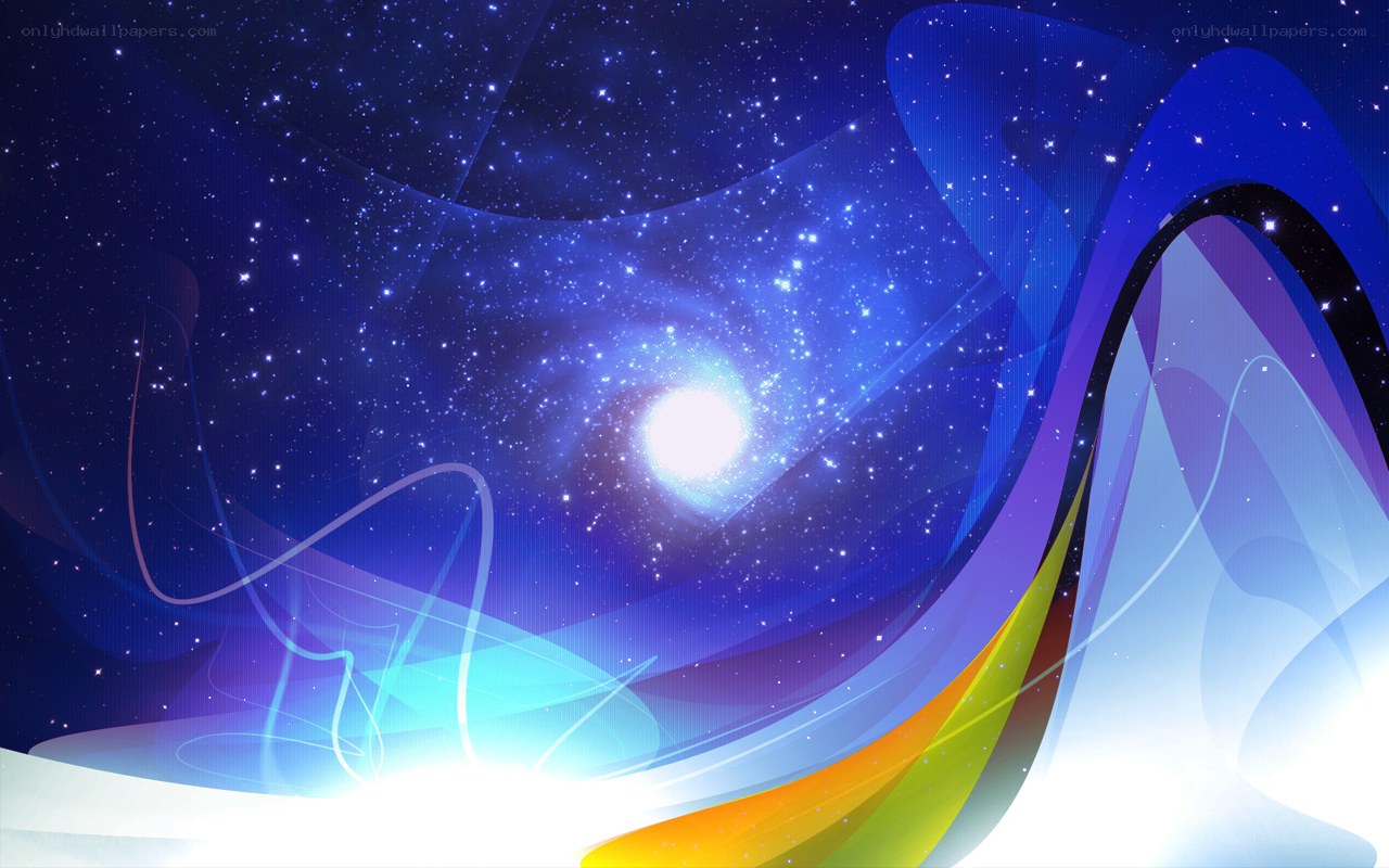 Cosmic galaxy with flowing ribbons