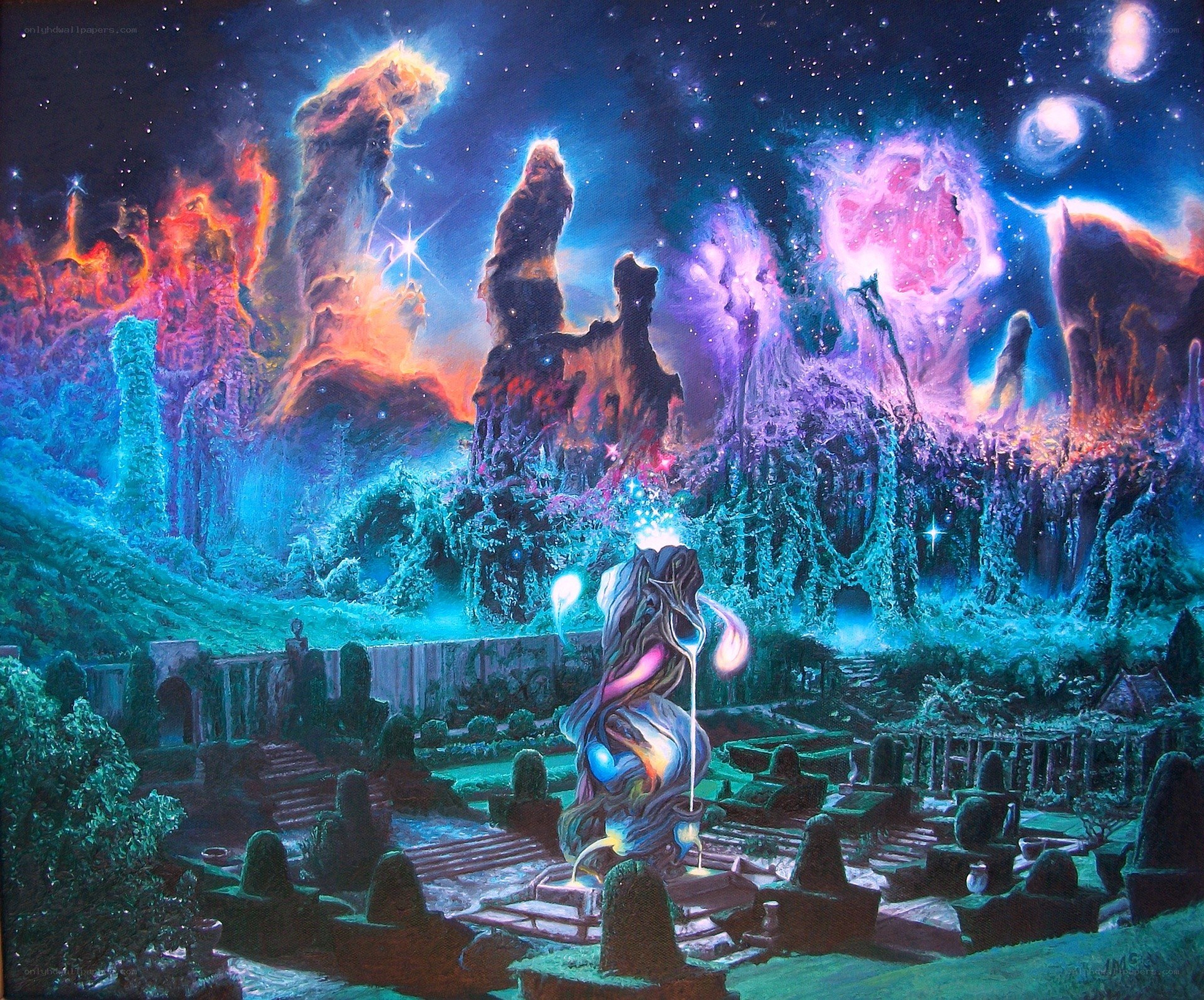 Cosmic Garden with Nebula