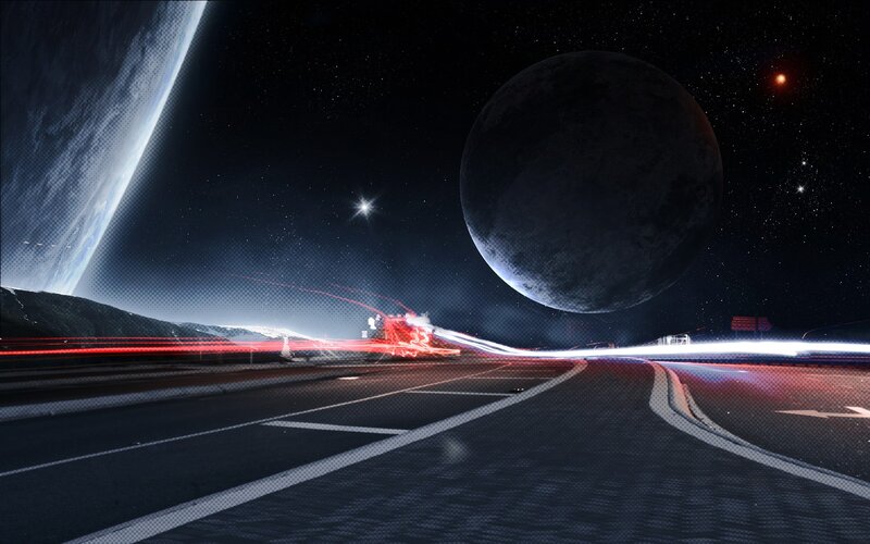 Cosmic highway with planets