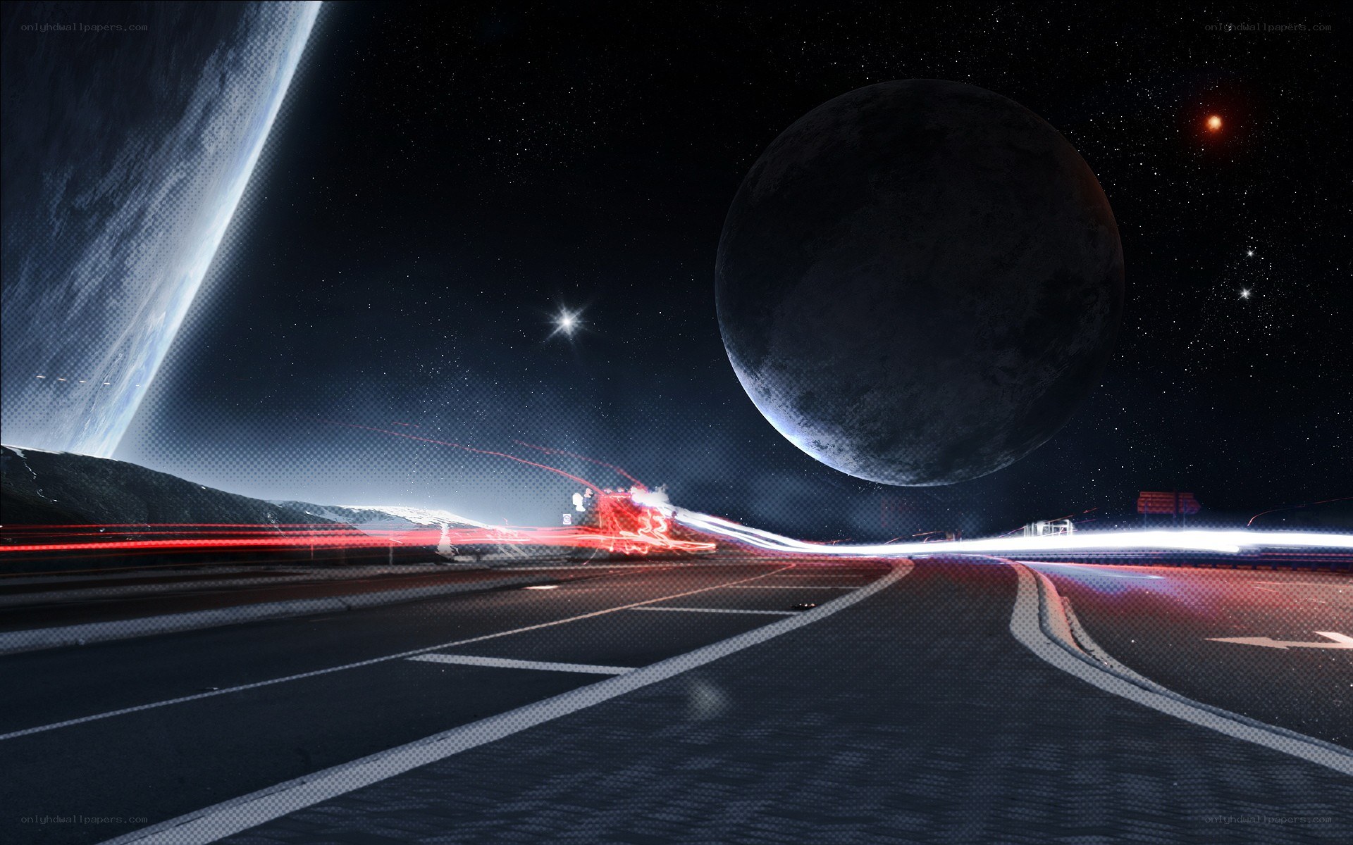 Cosmic highway with planets