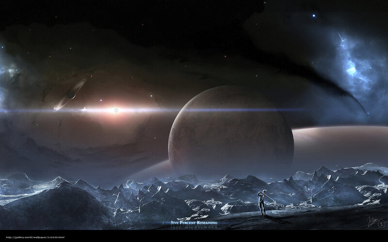 Cosmic Landscape with Astronaut