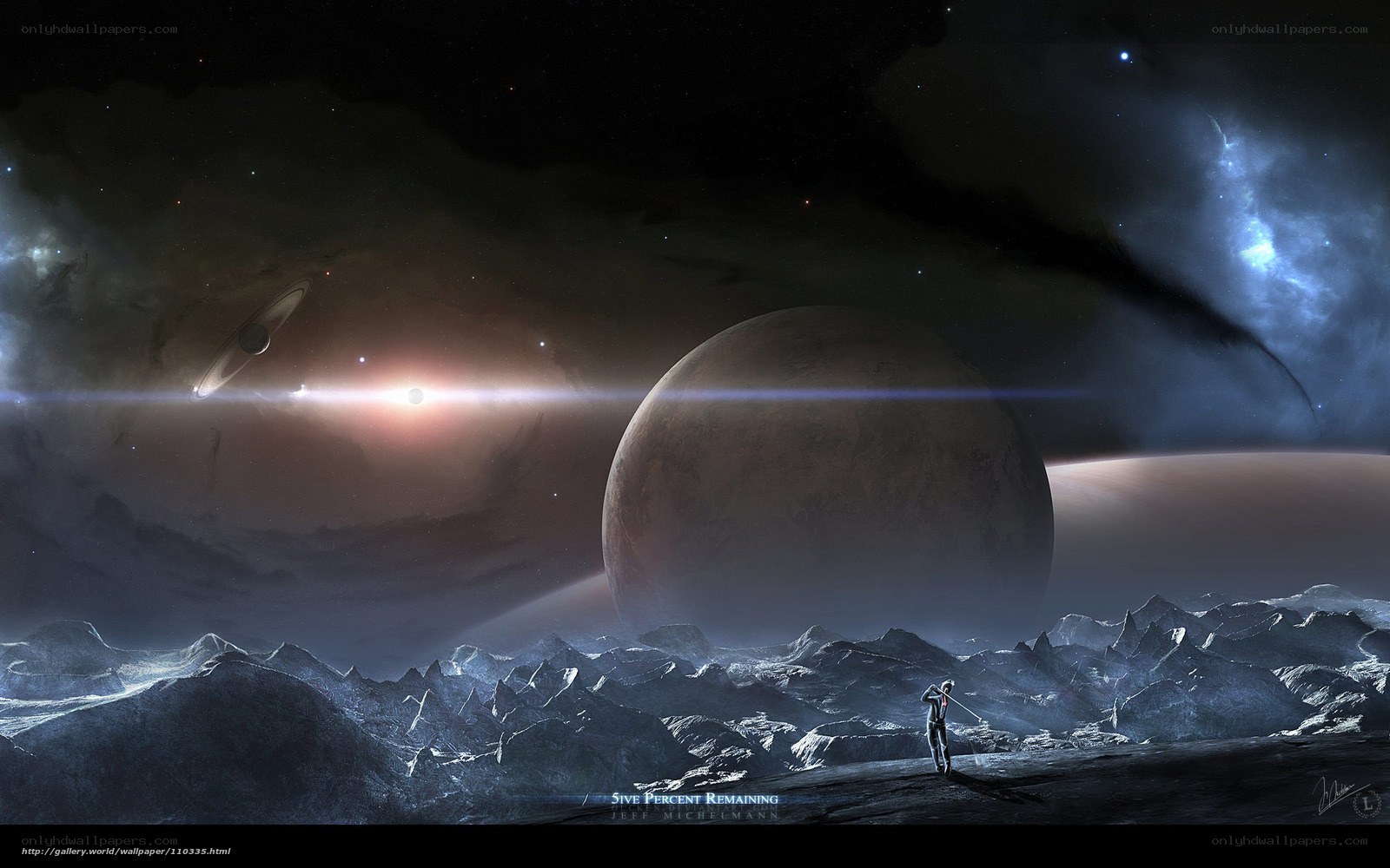 Cosmic Landscape with Astronaut