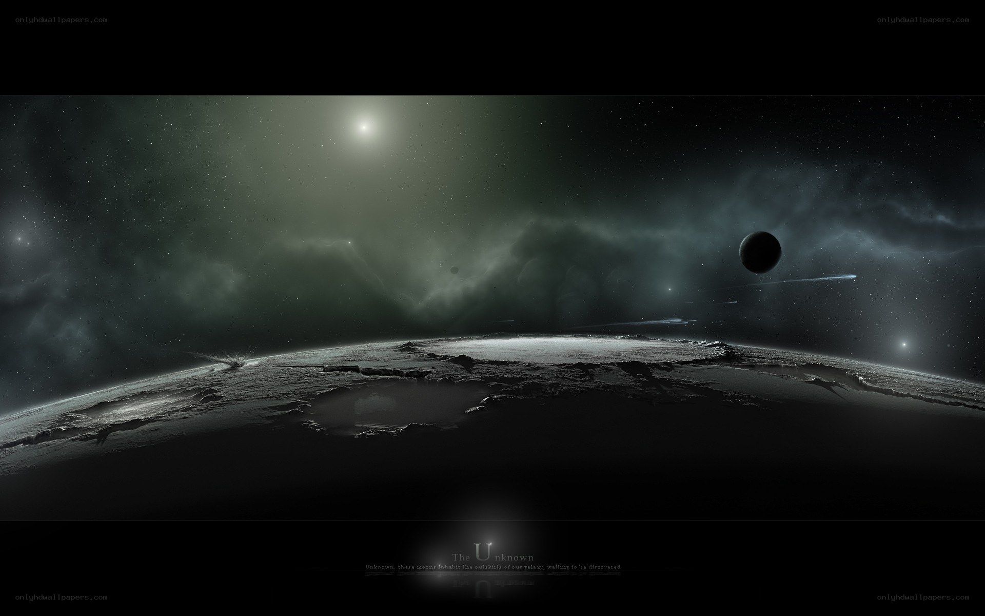 Cosmic landscape with distant planets
