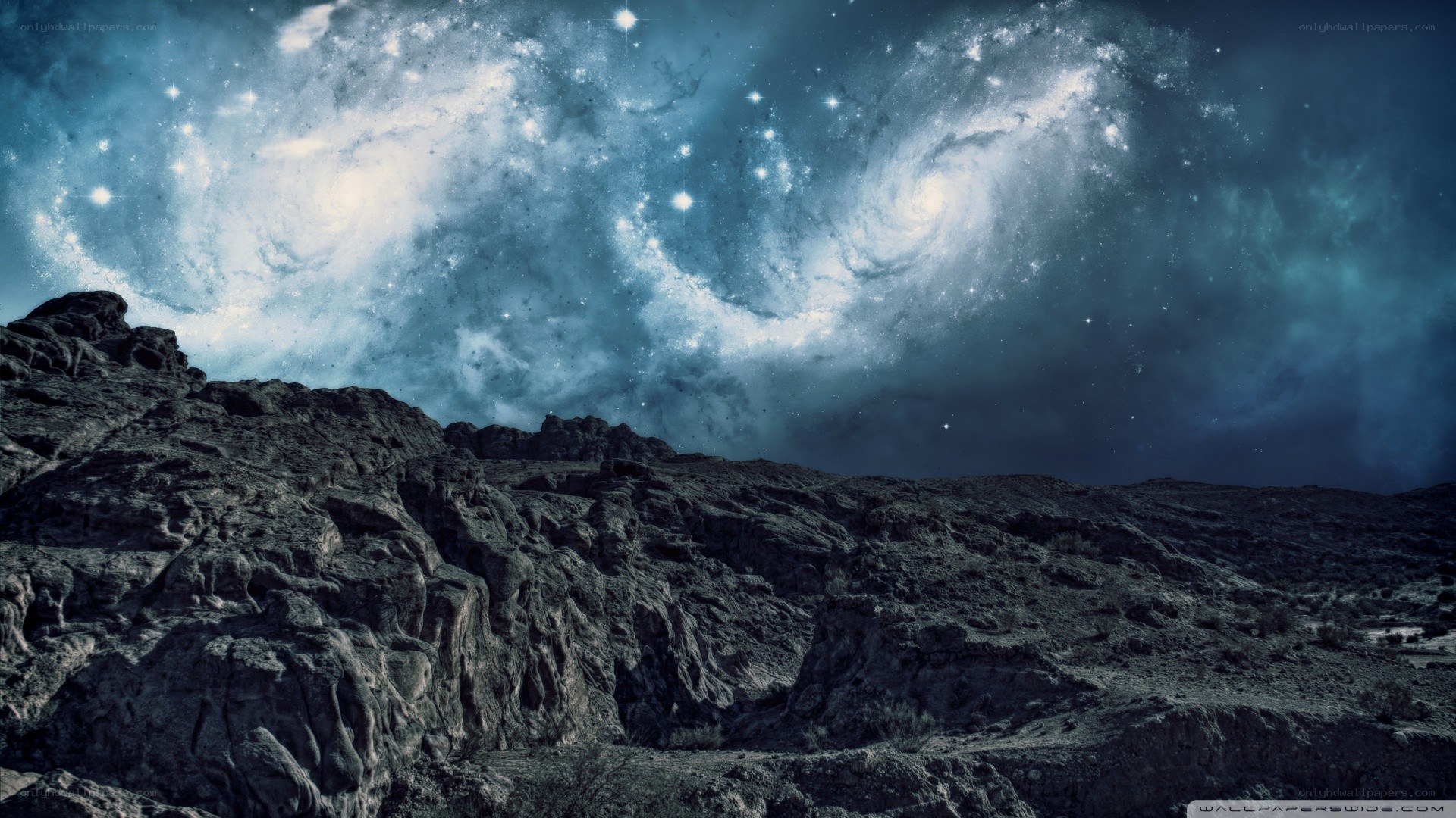 Cosmic landscape with galaxies