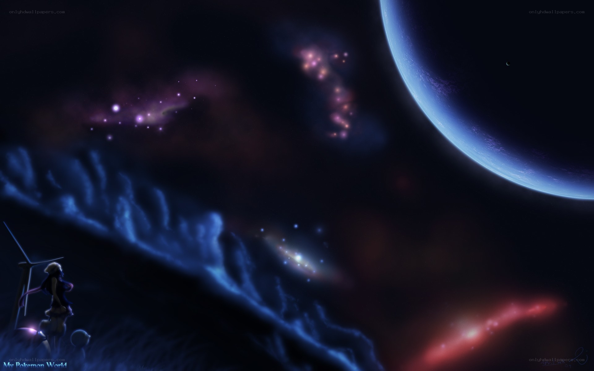 Cosmic landscape with Pokémon