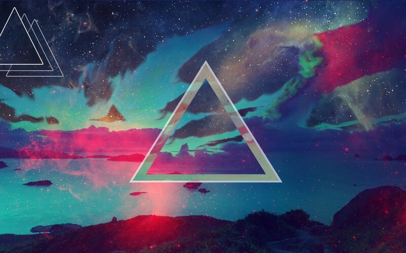 Cosmic Landscape with Triangles — Blue