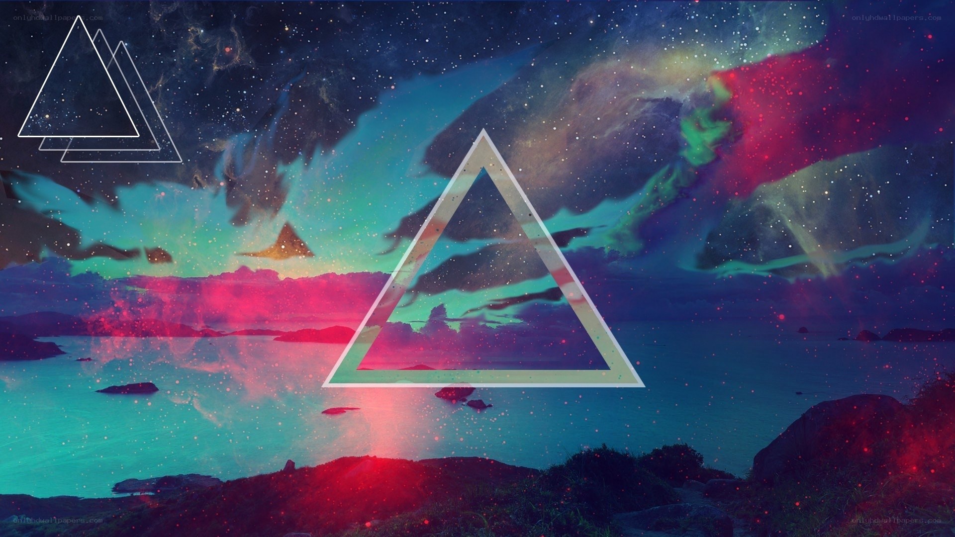 Cosmic landscape with triangles