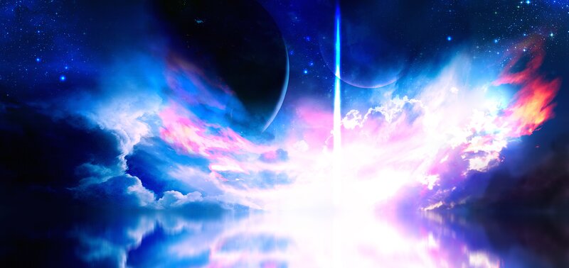 Cosmic Light Beam — Blue