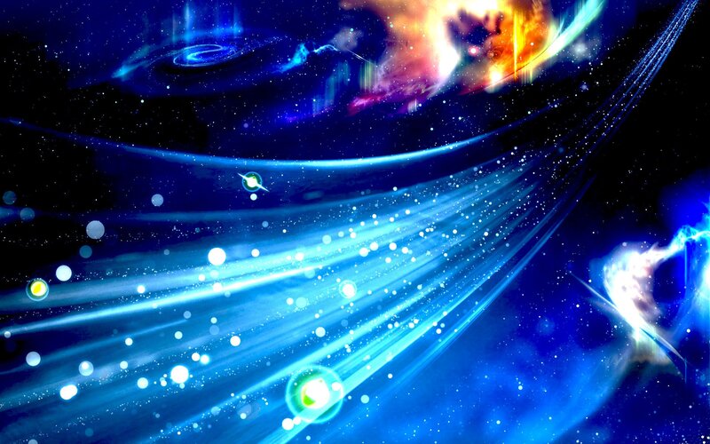 Cosmic light beams and nebula