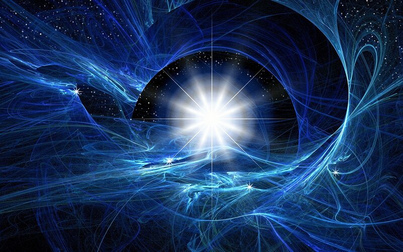Cosmic light burst in blue