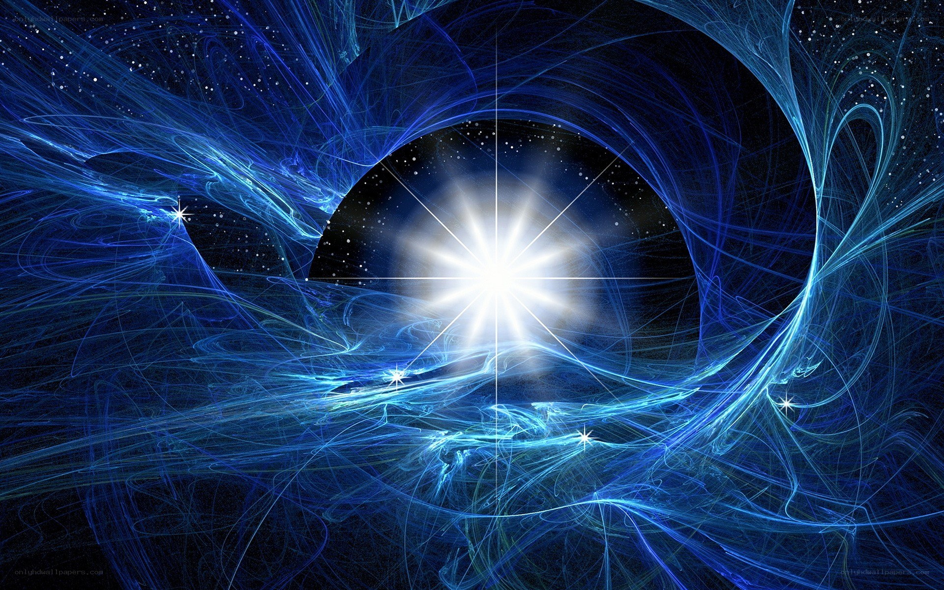 Cosmic light burst in blue