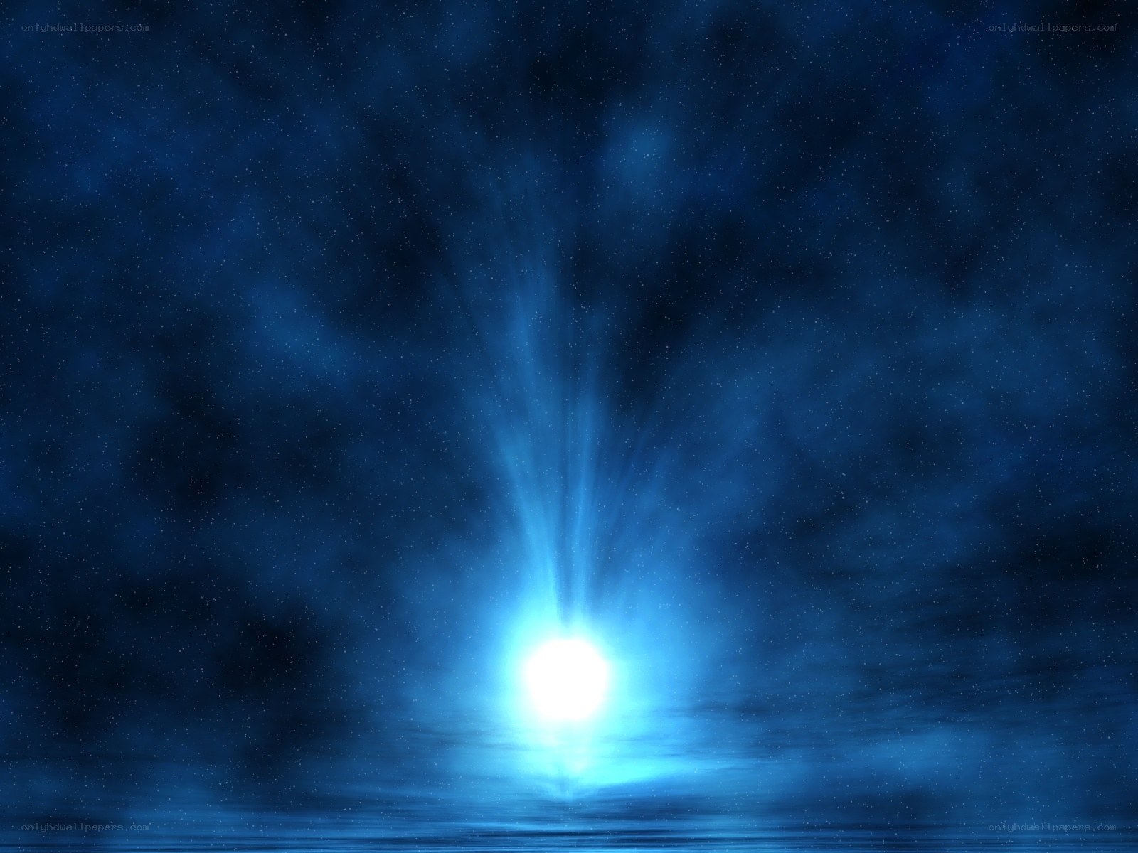 Cosmic light burst over water