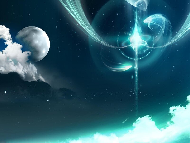 Cosmic light in night sky