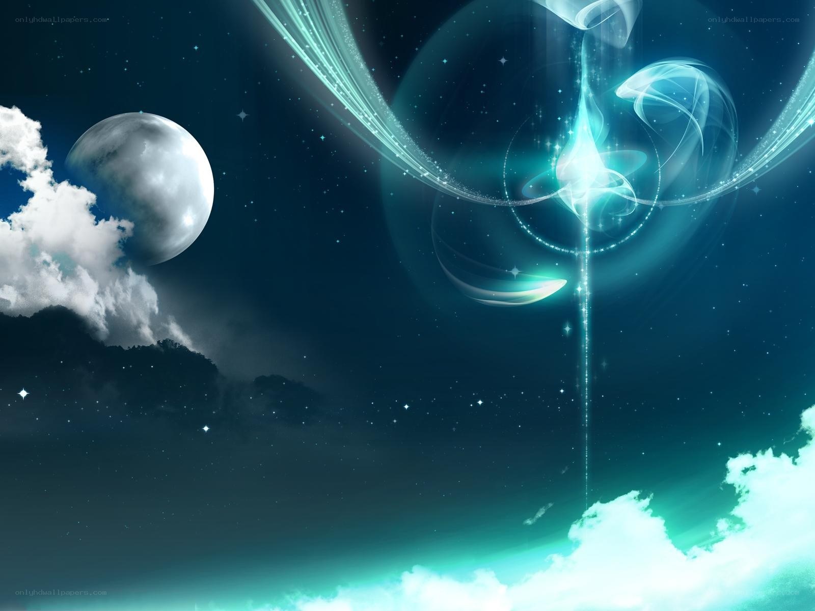 Cosmic light in night sky