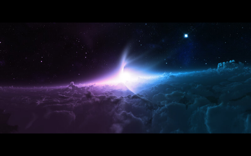 Cosmic light over clouds
