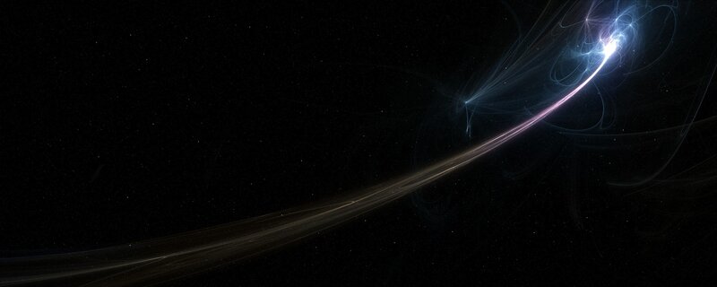 Cosmic light trail in space