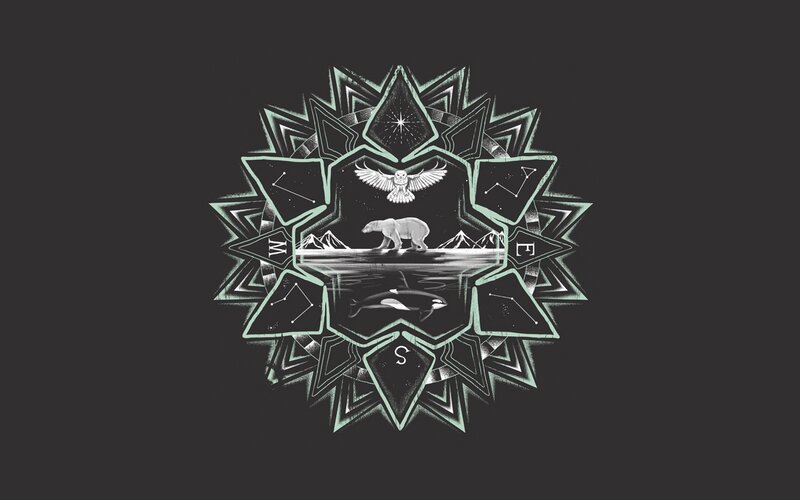 cosmic mandala with animals