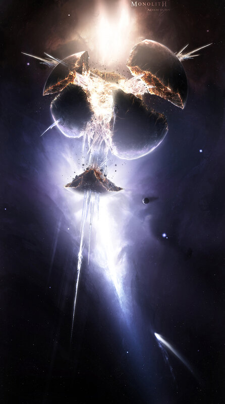 Cosmic Monolith Explosion
