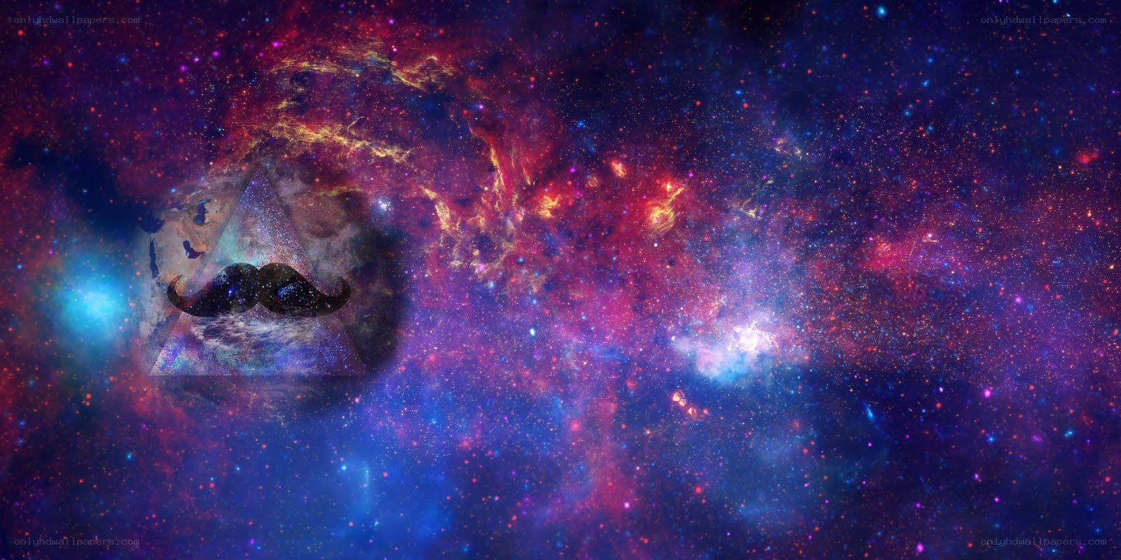 Cosmic mustache in a nebula