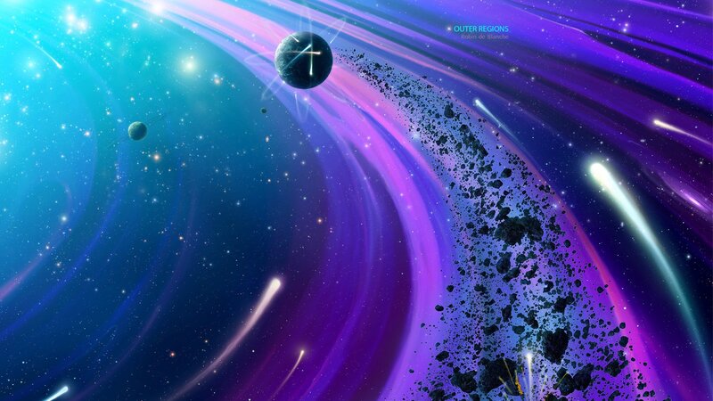 Cosmic Nebula and Asteroids