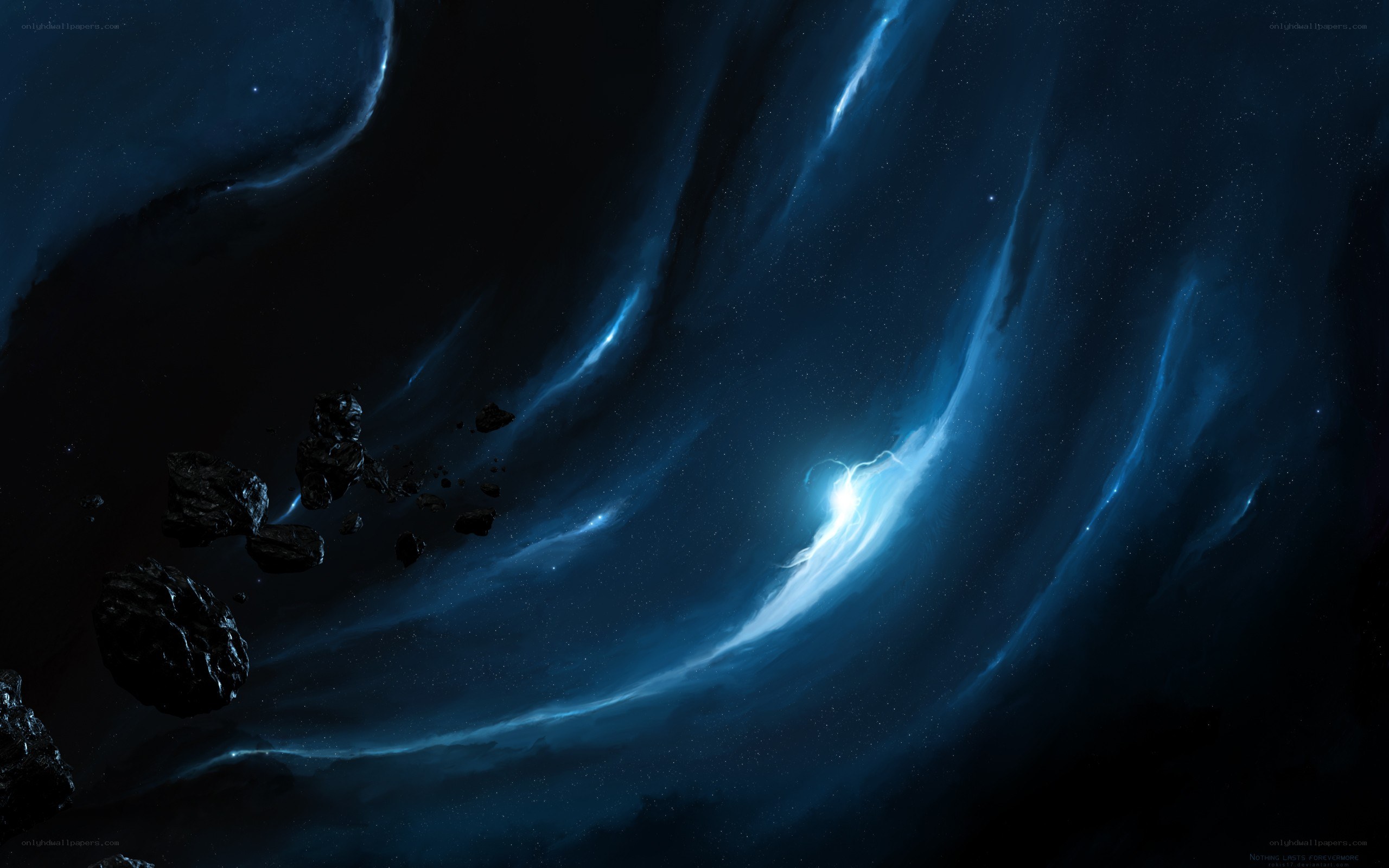 Cosmic Nebula and Asteroids