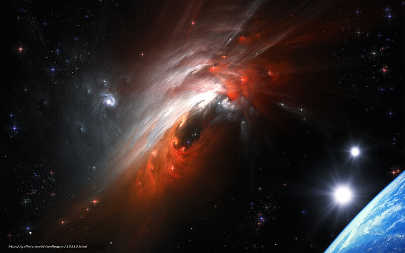 Cosmic Nebula and Earth