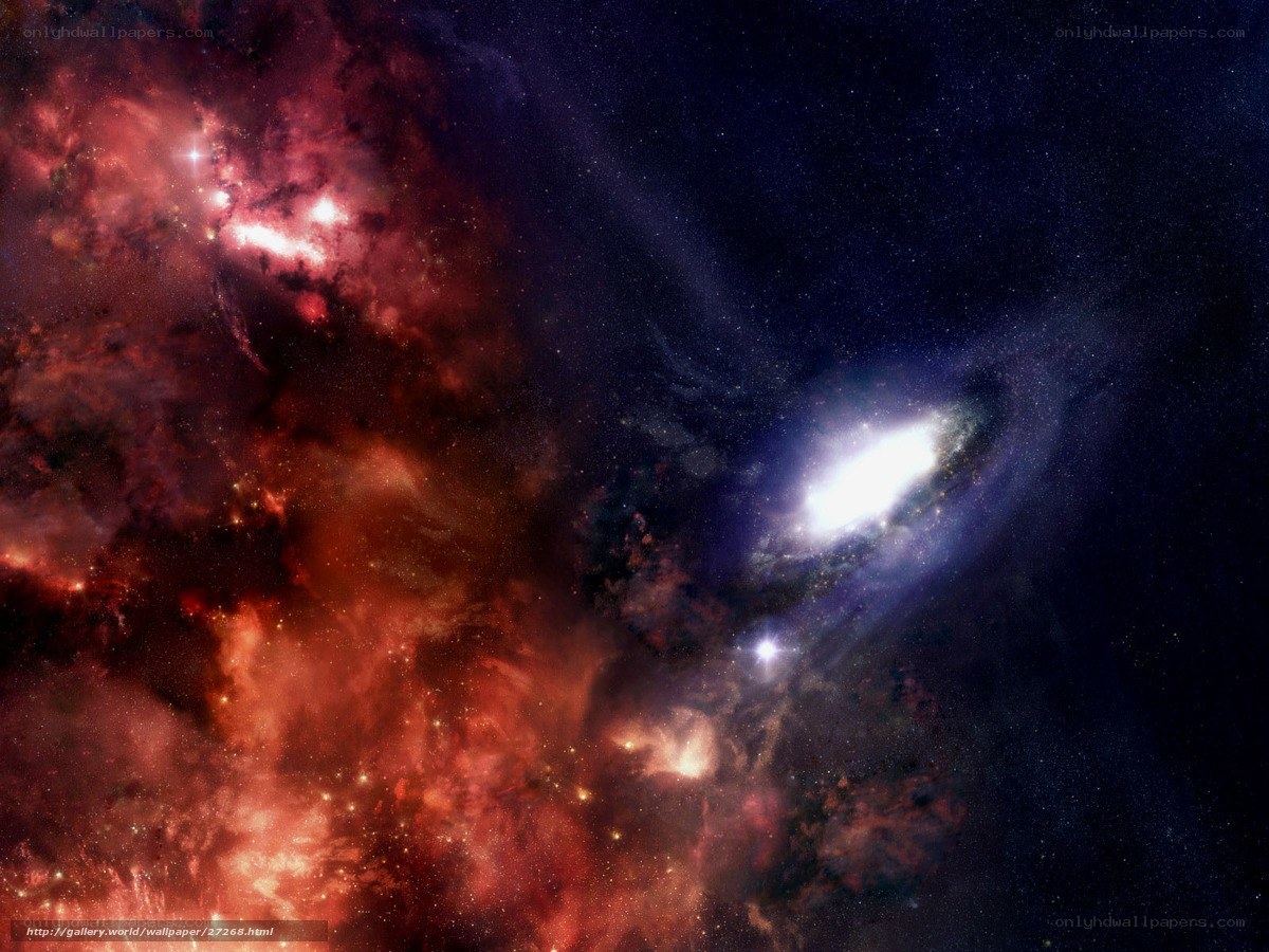 Cosmic Nebula and Galaxy