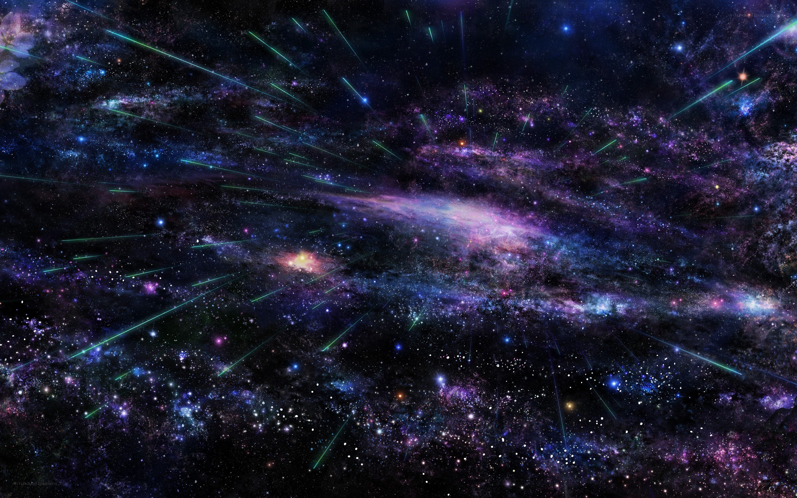 Cosmic Nebula and Meteor Shower