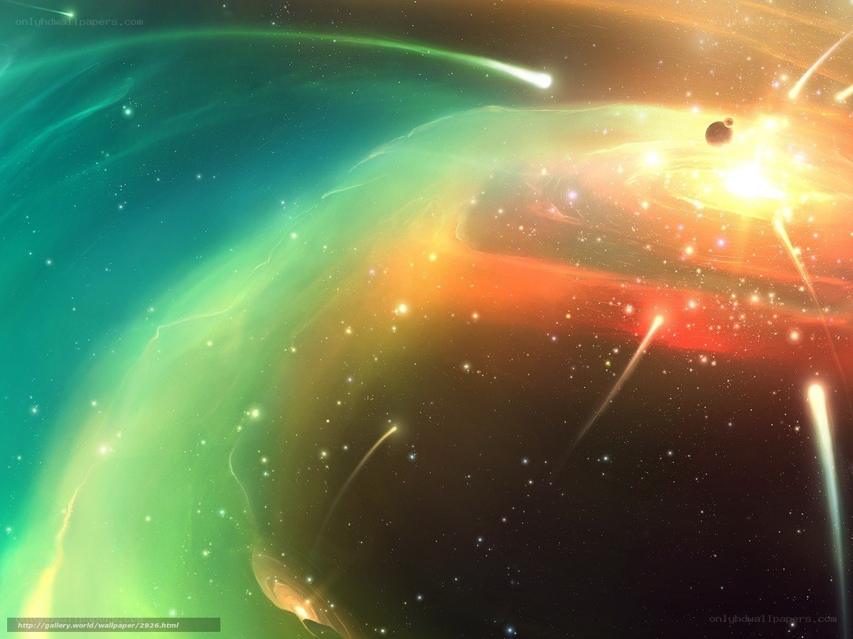 Cosmic Nebula and Meteor Shower