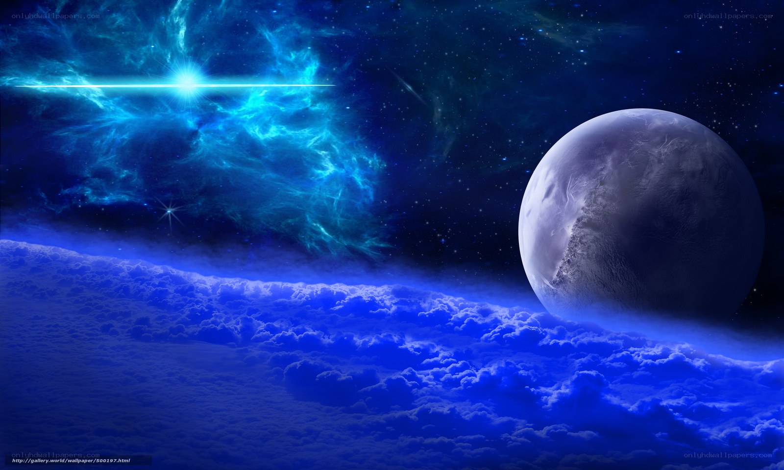 Cosmic Nebula and Planet