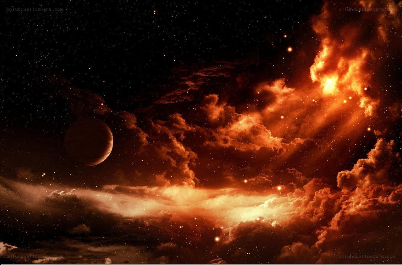 Cosmic Nebula and Planet