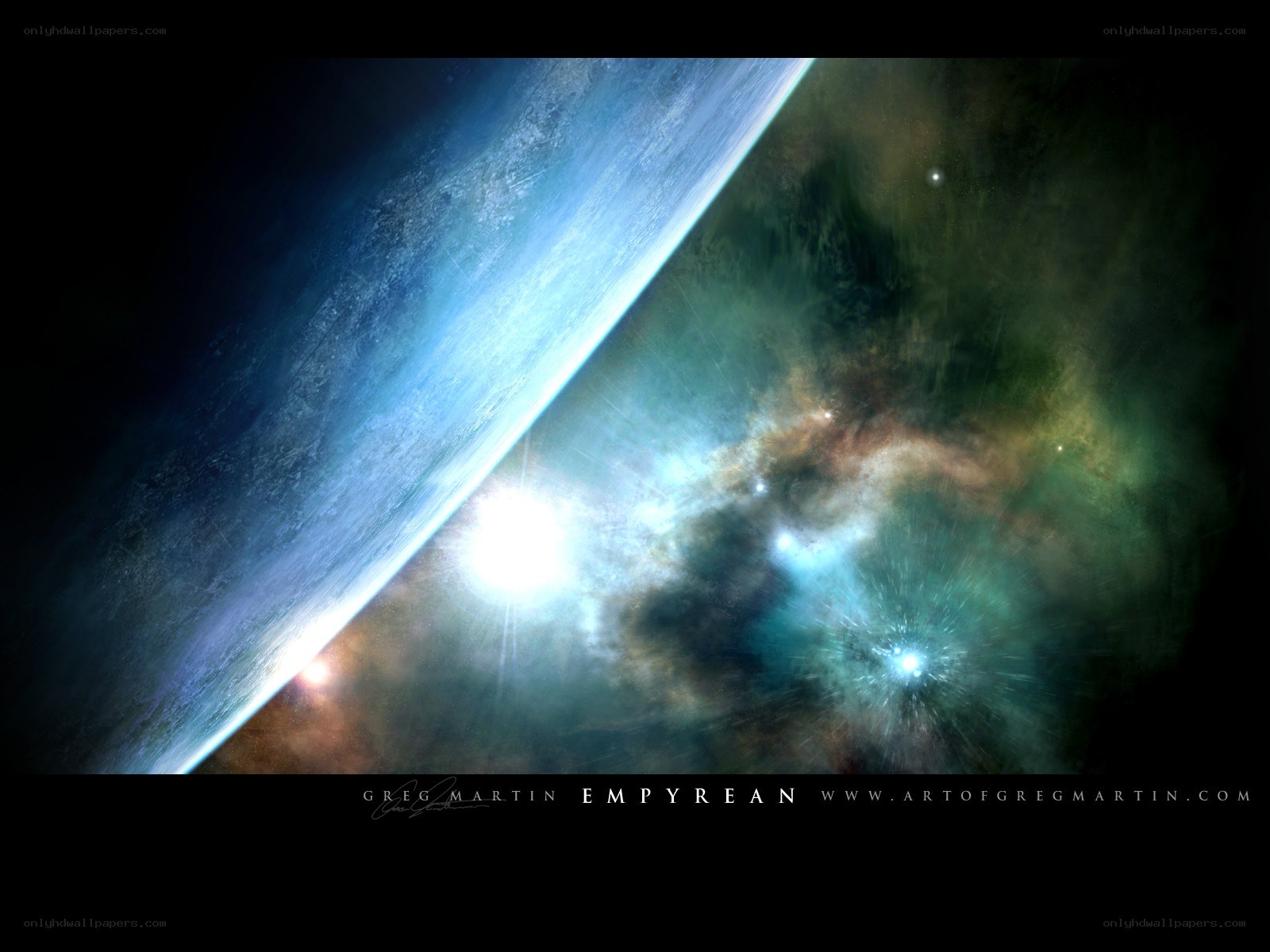 Cosmic Nebula and Planet