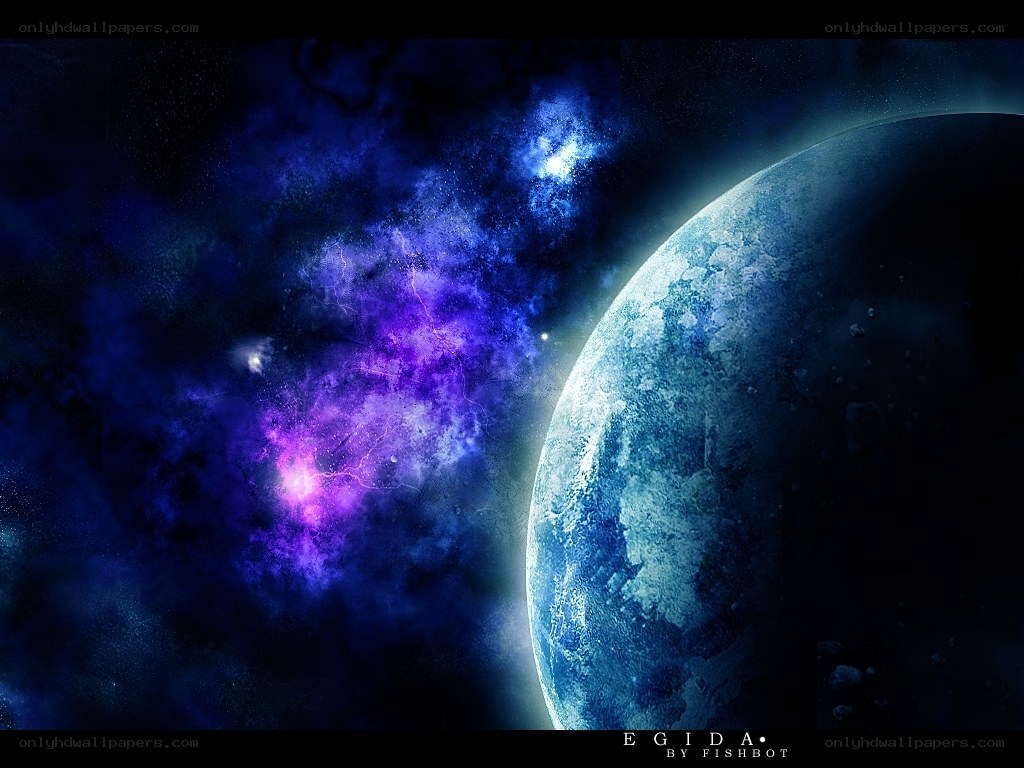 Cosmic Nebula and Planet