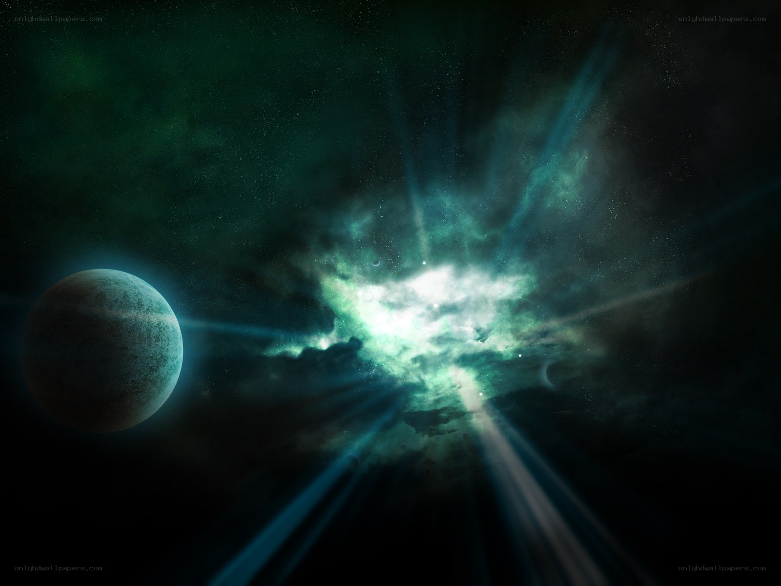 Cosmic Nebula and Planet