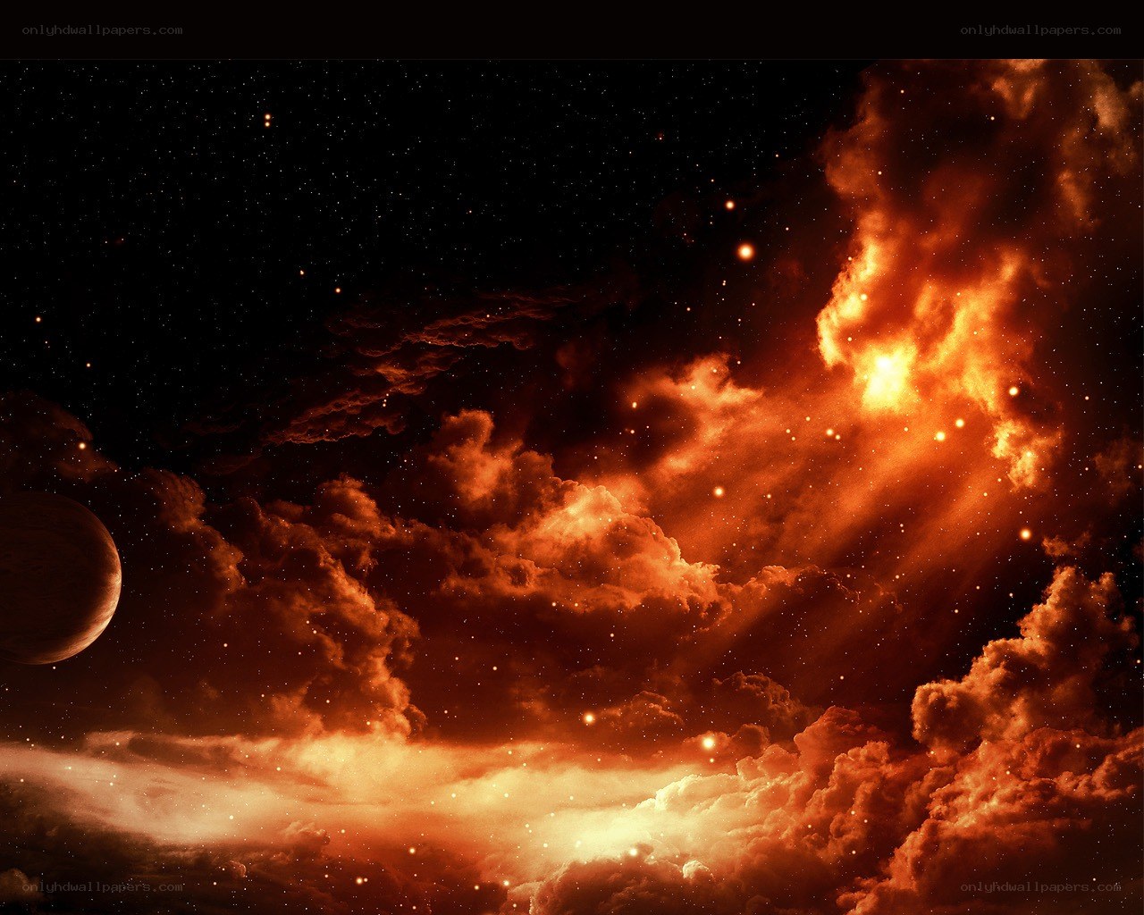 Cosmic Nebula and Planet
