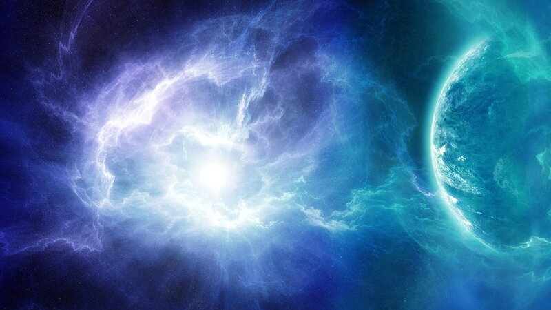 Cosmic Nebula and Planet