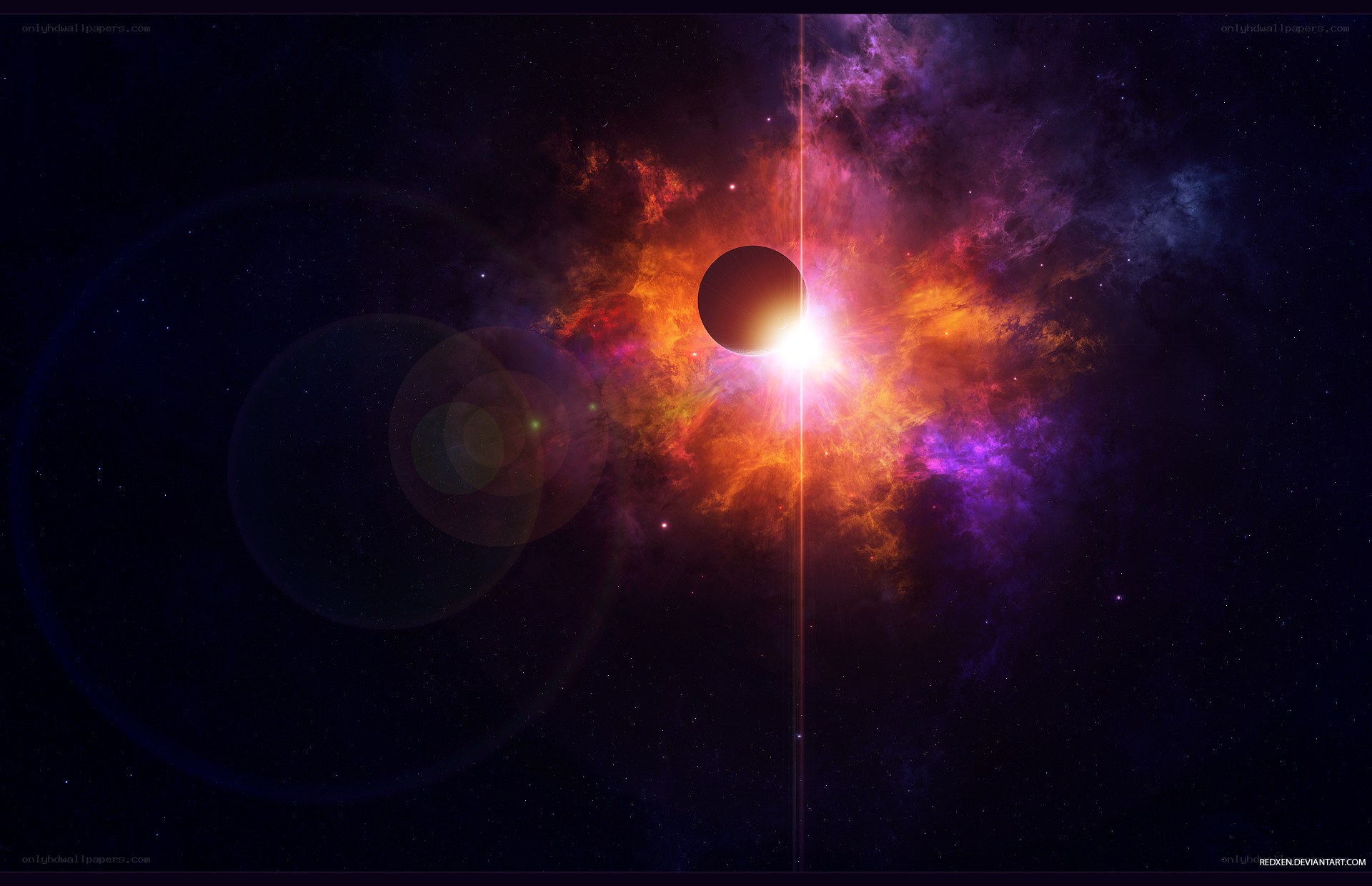 Cosmic Nebula and Planet