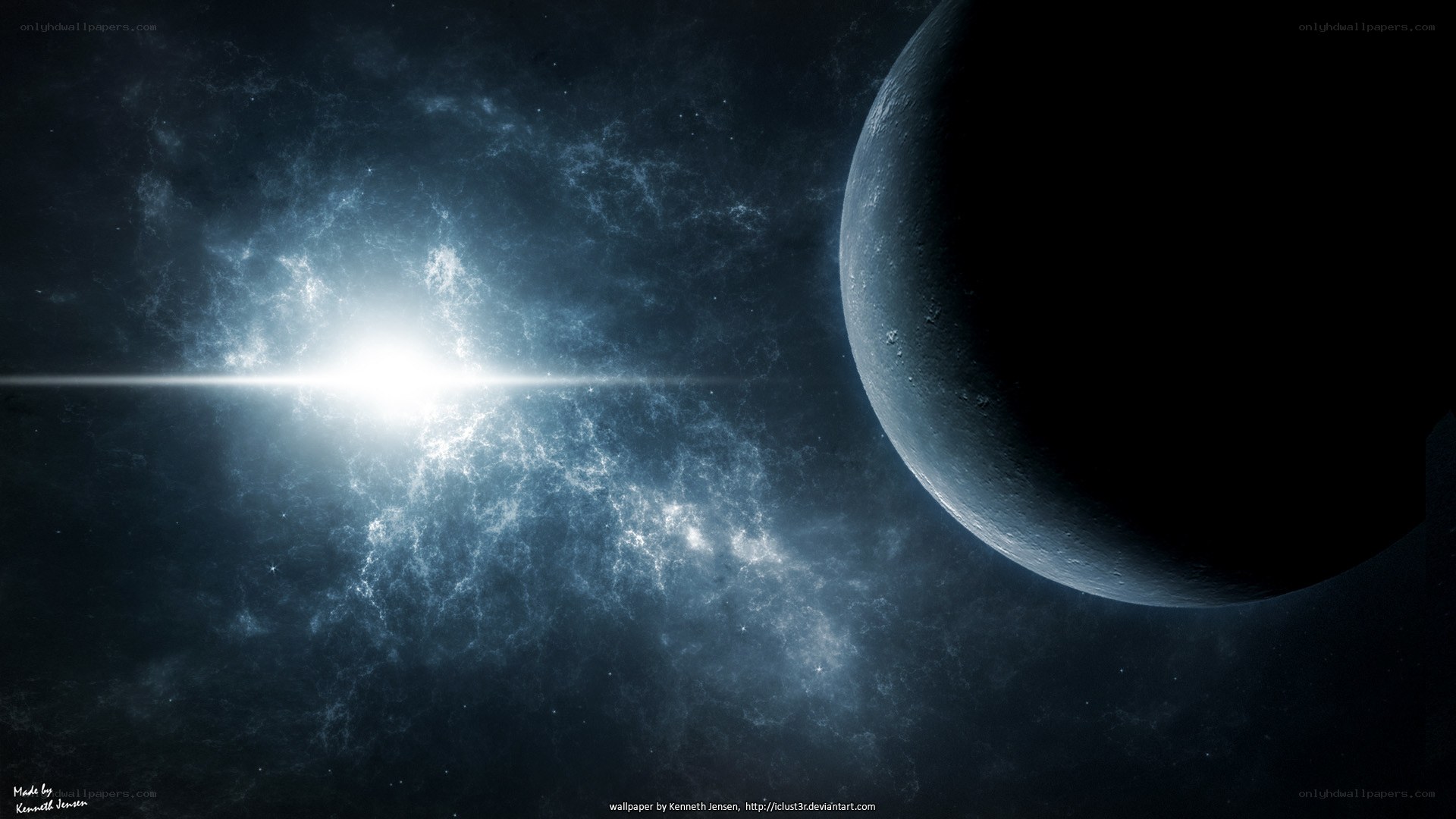 Cosmic Nebula and Planet
