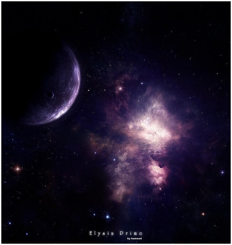 Cosmic Nebula and Planet