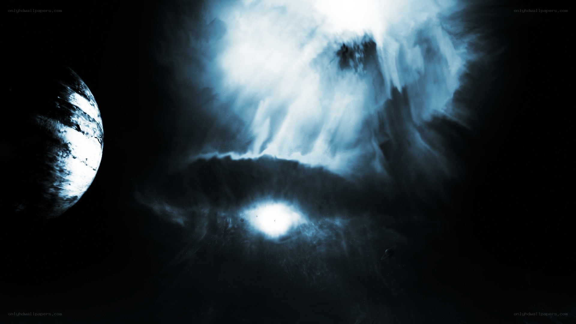 cosmic nebula and planet